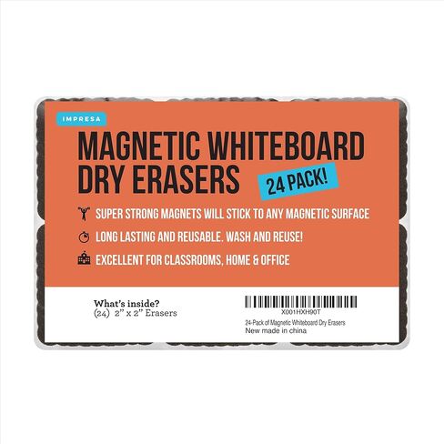 24-Pack of Premium Magnetic Dry Erase Erasers/Dry Erasers - 2" x 2" - Whiteboard Erasers for Classroom, Home and Office in Saudi Arabia