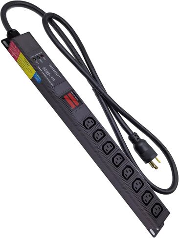 30A Rack PDU, L6-30P Power Distribution Unit with 16 C13 and 4 C19 Outlets, 7200W 1U 19 Inch Horizontal Rack Mount Power Strip with 8 Overload Protection Devices and Steel Housing in Saudi Arabia