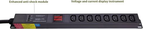 30A Rack PDU, L6-30P Power Distribution Unit with 16 C13 and 4 C19 Outlets, 7200W 1U 19 Inch Horizontal Rack Mount Power Strip with 8 Overload Protection Devices and Steel Housing in Saudi Arabia