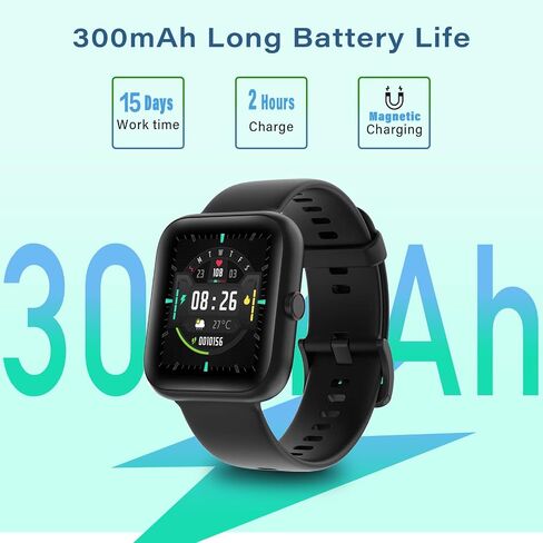 DR.VIVA Fitness Tracker for Men, Smart Watch Fitness Activity Tracker with Heart Rate Monitor, 1.69" Full Touch Screen Blood Oxygen Sleep Monitor 7-Day Battery 12 Sport Modes 5ATM Waterproof, Black in Saudi Arabia