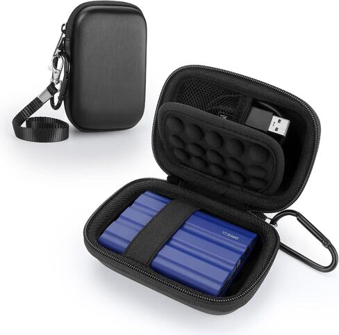 حافظة YINKE متوافقة مع Samsung T7 Shield/ T9 / T7 Touch Portable SSD USB 3.2 1 تيرابايت، 2 تيرابايت، 500 جيجابايت، غطاء حماية محمول للتخزين أثناء السفر من مادة EVA (أسود) in Saudi Arabia