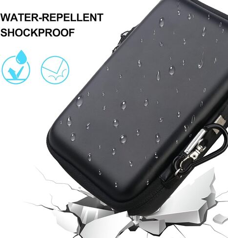 حقيبة حمل القرص الصلب Lacdo لجهاز LaCie متين/متين صغير/متين Thunderbolt USB-C محرك الأقراص الصلبة الخارجي المحمول HDD LAC9000298 1 تيرابايت 2 تيرابايت 4 تيرابايت 5 تيرابايت EVA حقيبة سفر واقية مضادة للصدمات، أسود in Kuwait