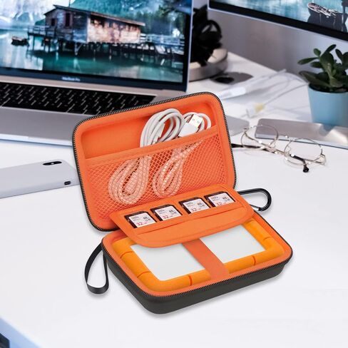 حقيبة حمل القرص الصلب Lacdo لجهاز LaCie متين/متين صغير/متين Thunderbolt USB-C محرك الأقراص الصلبة الخارجي المحمول HDD LAC9000298 1 تيرابايت 2 تيرابايت 4 تيرابايت 5 تيرابايت EVA حقيبة سفر واقية مضادة للصدمات، أسود in Kuwait