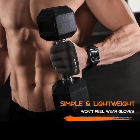 قفازات رفع الأثقال الجزئية، قفازات تمرين 3/4 أصابع للرجال والنساء، حماية كاملة لراحة اليد وقفازات رياضية بمقبض من السيليكون لرفع الأثقال وتمارين اللياقة البدنية وساعة ذكية in Kuwait