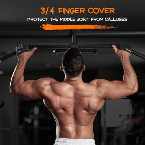 قفازات رفع الأثقال الجزئية، قفازات تمرين 3/4 أصابع للرجال والنساء، حماية كاملة لراحة اليد وقفازات رياضية بمقبض من السيليكون لرفع الأثقال وتمارين اللياقة البدنية وساعة ذكية in Kuwait