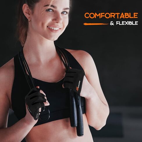 قفازات رفع الأثقال الجزئية، قفازات تمرين 3/4 أصابع للرجال والنساء، حماية كاملة لراحة اليد وقفازات رياضية بمقبض من السيليكون لرفع الأثقال وتمارين اللياقة البدنية وساعة ذكية in Kuwait