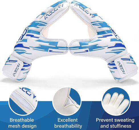 Soccer Goalie Gloves with fingersave and Double Wrist Protection.Goalkeeper Gloves Provide Extreme Strong Control and Grip.Soccer Gloves for Youth,Kids,Adult in Saudi Arabia