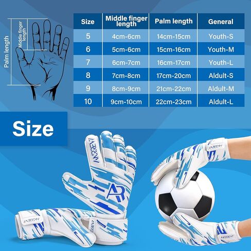 Soccer Goalie Gloves with fingersave and Double Wrist Protection.Goalkeeper Gloves Provide Extreme Strong Control and Grip.Soccer Gloves for Youth,Kids,Adult in Saudi Arabia
