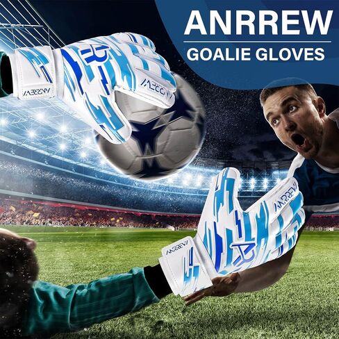 Soccer Goalie Gloves with fingersave and Double Wrist Protection.Goalkeeper Gloves Provide Extreme Strong Control and Grip.Soccer Gloves for Youth,Kids,Adult in Saudi Arabia