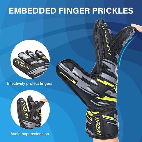 Soccer Goalie Gloves with fingersave and Double Wrist Protection.Goalkeeper Gloves Provide Extreme Strong Control and Grip.Soccer Gloves for Youth,Kids,Adult in Saudi Arabia