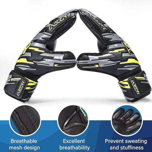 Soccer Goalie Gloves with fingersave and Double Wrist Protection.Goalkeeper Gloves Provide Extreme Strong Control and Grip.Soccer Gloves for Youth,Kids,Adult in Saudi Arabia