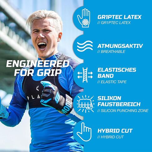 GRIPMODE Aqua Hybrid Goalkeeper Gloves Adult and Child with Griptec® Latex Lining I Suitable in All Weather I Football Goal Protection for Children, Teenagers & Adults I Size 7-11 in Kuwait