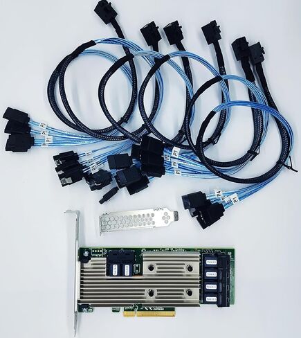 SAS9305-24i LSI 9305-24i Logic Controller Card IT Mode 24-Port SAS 12Gb/s pci-e 3.0 HBA SATA SAS (9305-24i + 6 * 8643 SATA Cable) in Kuwait