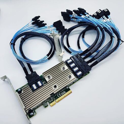 SAS9305-24i LSI 9305-24i Logic Controller Card IT Mode 24-Port SAS 12Gb/s pci-e 3.0 HBA SATA SAS (9305-24i + 6 * 8643 SATA Cable) in Kuwait