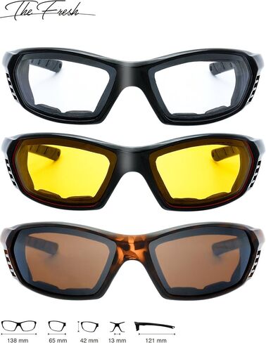 The Fresh Motorcycle Riding Glasses Padded Frame Lens Block 100% UVB/UVB for Outdoor Activity Sport in Saudi Arabia
