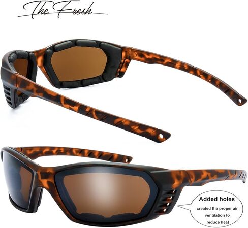 The Fresh Motorcycle Riding Glasses Padded Frame Lens Block 100% UVB/UVB for Outdoor Activity Sport in Saudi Arabia