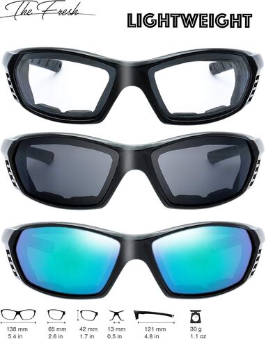 The Fresh Motorcycle Riding Glasses Padded Frame Lens Block 100% UVB/UVB for Outdoor Activity Sport in Saudi Arabia