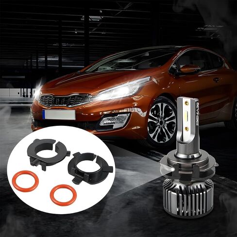 4 قطع قاعدة مصابيح LED للسيارة، مقاومة للحرارة للسيارات H7 LED للمصابيح الأمامية وحامل محول قاعدة المقبس، ملحقات المركبات المتوافقة مع K3 K4 K5 K7 والمزيد (D106) in Saudi Arabia