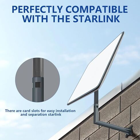 Starlink Long Wall Mount Starlink Roof Mount Starlink طقم التثبيت Starlink Internet Kit القمر الصناعي Starlink Pole Mount متوافق مع طبق Starlink V2 المستطيل (تركيب سريع) in Saudi Arabia