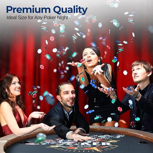 SereneLife 8- Player Round Foldable Poker Table, Casino Leisure Texas Holdem Table, w/ water Resistant Cushioned Rail, 8 Cup Holders, Brown Felt Surface, Black Jack Board & Family Games (Black) in Saudi Arabia