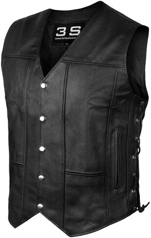 3S دراجة نارية السائق MC إخفاء تحمل سترة جلدية السائقون دراجة نارية نادي بندقية جيب CCW سترة سوداء الرجال in Kuwait