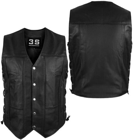 3S دراجة نارية السائق MC إخفاء تحمل سترة جلدية السائقون دراجة نارية نادي بندقية جيب CCW سترة سوداء الرجال in Kuwait