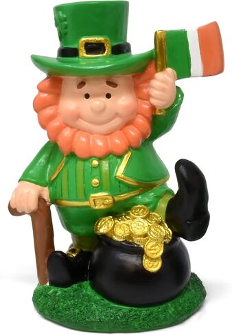 Gift Boutique St Patrick's Day Leprechaun تماثيل ديكور الطاولة مجموعة من 3 راتينج Saint Patrick Leprechauns يجلسون على الرفوف يجلسون على الطاولة الأيرلندية باتي قطعة مركزية للمكتب واللوازم المنزلية in Saudi Arabia