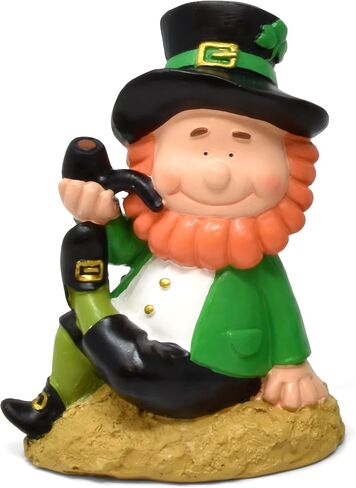 Gift Boutique St Patrick's Day Leprechaun تماثيل ديكور الطاولة مجموعة من 3 راتينج Saint Patrick Leprechauns يجلسون على الرفوف يجلسون على الطاولة الأيرلندية باتي قطعة مركزية للمكتب واللوازم المنزلية in Saudi Arabia