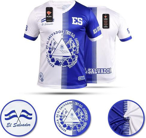 Fury El Salvador Soccer Jersey - El Salvador Shirt - El Salvador Men/Women/Unisex Short Sleeve in Saudi Arabia