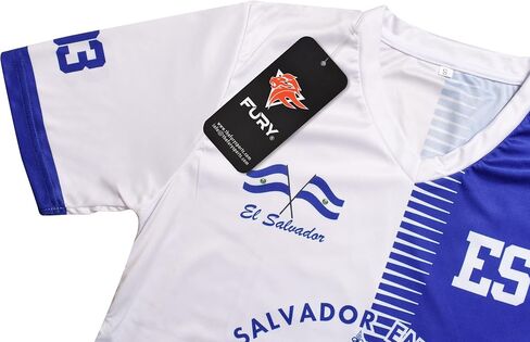 Fury El Salvador Soccer Jersey - El Salvador Shirt - El Salvador Men/Women/Unisex Short Sleeve in Saudi Arabia