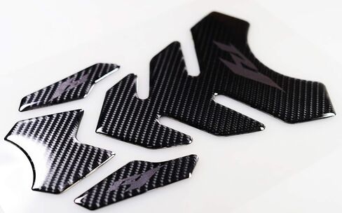 REVSOSTAR 5D Real Carbon, Motorcycle Gas Tank Protector, Grey Tank Pad Sticker, Tank Cap, Fuel Cap Decal, Triple Tree Front End Upper for R1, 3 Pcs Per Set in Saudi Arabia
