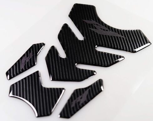 REVSOSTAR 5D Real Carbon, Motorcycle Gas Tank Protector, Grey Tank Pad Sticker, Tank Cap, Fuel Cap Decal, Triple Tree Front End Upper for R1, 3 Pcs Per Set in Saudi Arabia