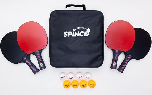 Carbon Pro Ping Pong Paddle Set of 4 | 2 Layer Carbon Blade with 5 ply Wood | Eight 3-Star Premium 40 + ABS Balls | Beautiful Storage Case. in Saudi Arabia