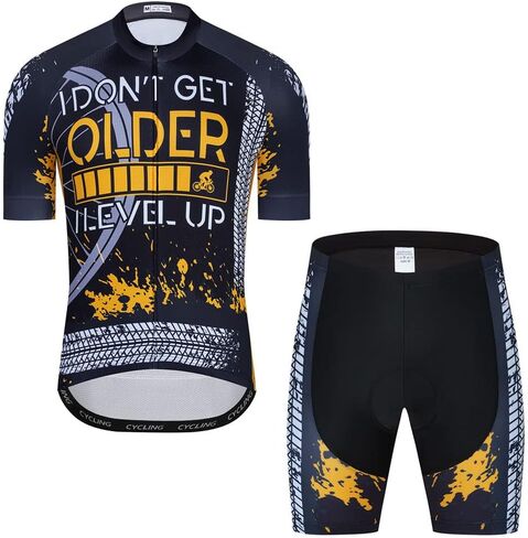 Men Cycling Jersey Set Cycle Short Sleeve Shirt and 3D Cushion Shorts Padded Suit Biking Top in Saudi Arabia