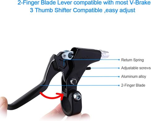 RUJOI Bike Brake Lever Set,1 Pair Aluminum Alloy Bicycle Brake Handle with 2 Set Bike Brake Cable Wire and Housing for Mountain Bike,MTB, Road Bike, Folding Bike, 2.2cm Diameter in Saudi Arabia