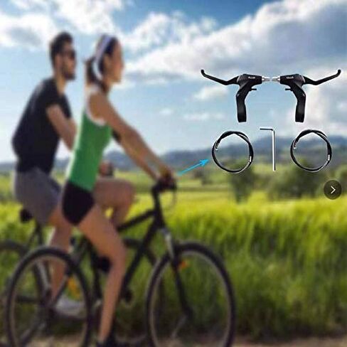 RUJOI Bike Brake Lever Set,1 Pair Aluminum Alloy Bicycle Brake Handle with 2 Set Bike Brake Cable Wire and Housing for Mountain Bike,MTB, Road Bike, Folding Bike, 2.2cm Diameter in Saudi Arabia