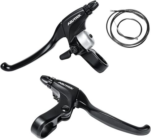 RUJOI Bike Brake Lever Set,1 Pair Aluminum Alloy Bicycle Brake Handle with 2 Set Bike Brake Cable Wire and Housing for Mountain Bike,MTB, Road Bike, Folding Bike, 2.2cm Diameter in Saudi Arabia