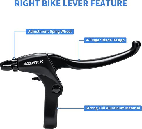 RUJOI Bike Brake Lever Set,1 Pair Aluminum Alloy Bicycle Brake Handle with 2 Set Bike Brake Cable Wire and Housing for Mountain Bike,MTB, Road Bike, Folding Bike, 2.2cm Diameter in Saudi Arabia