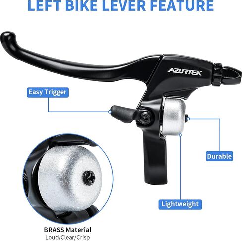 RUJOI Bike Brake Lever Set,1 Pair Aluminum Alloy Bicycle Brake Handle with 2 Set Bike Brake Cable Wire and Housing for Mountain Bike,MTB, Road Bike, Folding Bike, 2.2cm Diameter in Saudi Arabia