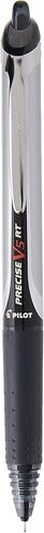 Pilot, Precise V5 RT Refillable & Retractable Rolling Ball Pens, Extra Fine Point 0.5 mm, Black, Pack of 6 in Saudi Arabia