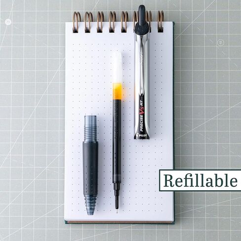 Pilot, Precise V5 RT Refillable & Retractable Rolling Ball Pens, Extra Fine Point 0.5 mm, Black, Pack of 6 in Saudi Arabia