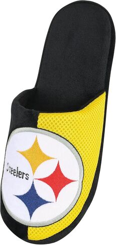 FOCO Men's NFL Team Logo Staycation Plush House Shoes Slide Slippers in Saudi Arabia