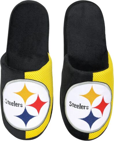 FOCO Men's NFL Team Logo Staycation Plush House Shoes Slide Slippers in Saudi Arabia