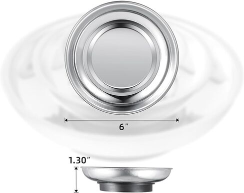 علبة مغناطيسية | علبة الأجزاء المغناطيسية المستديرة | صينية مغناطيسية 6 بوصة للميكانيكي | الفولاذ المقاوم للصدأ مثالي في المرآب والمنزل وبناء الشدات والمسامير والصواميل والأجزاء الصغيرة in Kuwait