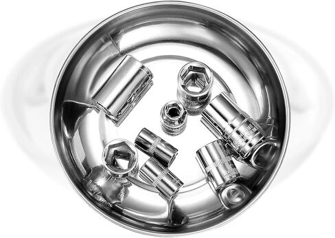 علبة مغناطيسية | علبة الأجزاء المغناطيسية المستديرة | صينية مغناطيسية 6 بوصة للميكانيكي | الفولاذ المقاوم للصدأ مثالي في المرآب والمنزل وبناء الشدات والمسامير والصواميل والأجزاء الصغيرة in Kuwait