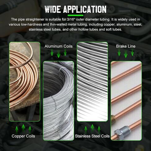 Tubing Straightener 1/4in Brake Line Straightening Tool Labor-saving Brake Line Straightener Handheld Tube Straightening Tool High Hardness Fuel/Brake Pipe Straightener for Copper/Aluminum/Steel Coils in Saudi Arabia