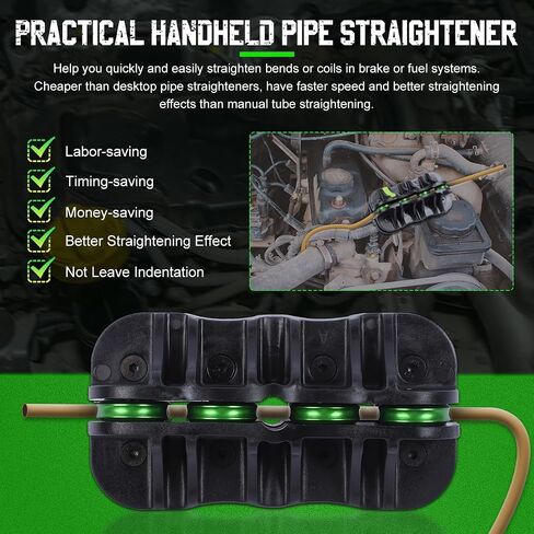 Tubing Straightener 1/4in Brake Line Straightening Tool Labor-saving Brake Line Straightener Handheld Tube Straightening Tool High Hardness Fuel/Brake Pipe Straightener for Copper/Aluminum/Steel Coils in Saudi Arabia