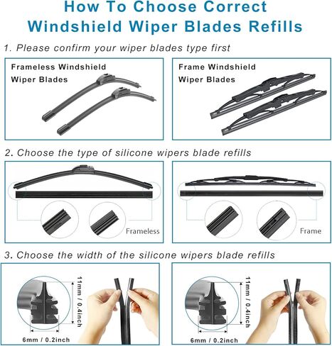 شفرات ممسحة الزجاج الأمامي مقاس 26 بوصة تُعبأ من السيليكون بدون إطار شفرات مساحات 6 مم in Kuwait