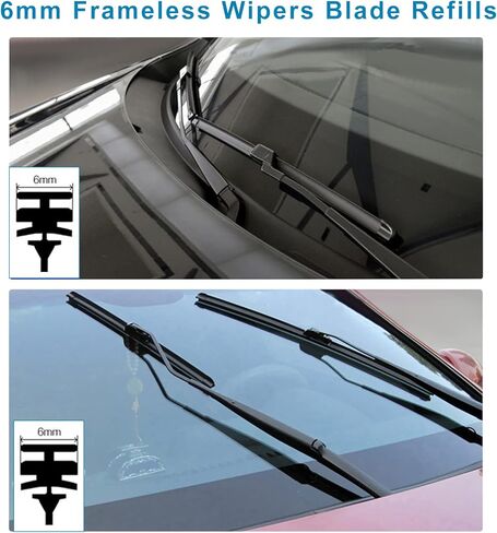 شفرات ممسحة الزجاج الأمامي مقاس 26 بوصة تُعبأ من السيليكون بدون إطار شفرات مساحات 6 مم in Kuwait