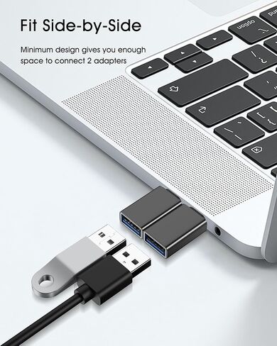 Yoozon USB C to USB Adapter 3 Pack,[Side-by-Side Use]USB Type C Male to USB 3.0 Female OTG Converter,Thunderbolt 4/3 to USB Adapter for iPhone 15 Pro Max Plus,MacBook Pro Air,Samsung Galaxy,iPad,Black in Saudi Arabia